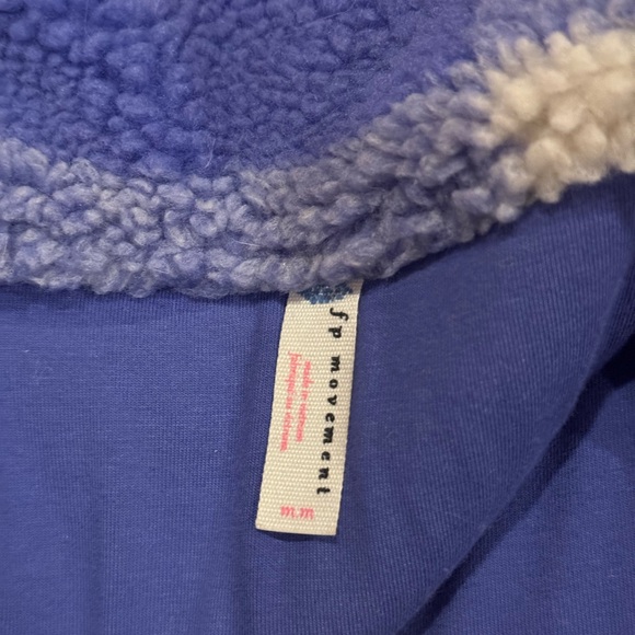 Blue Iris Gingham Combo Hit The Slopes Printed Fleece Jacket - Picture 7 of 10